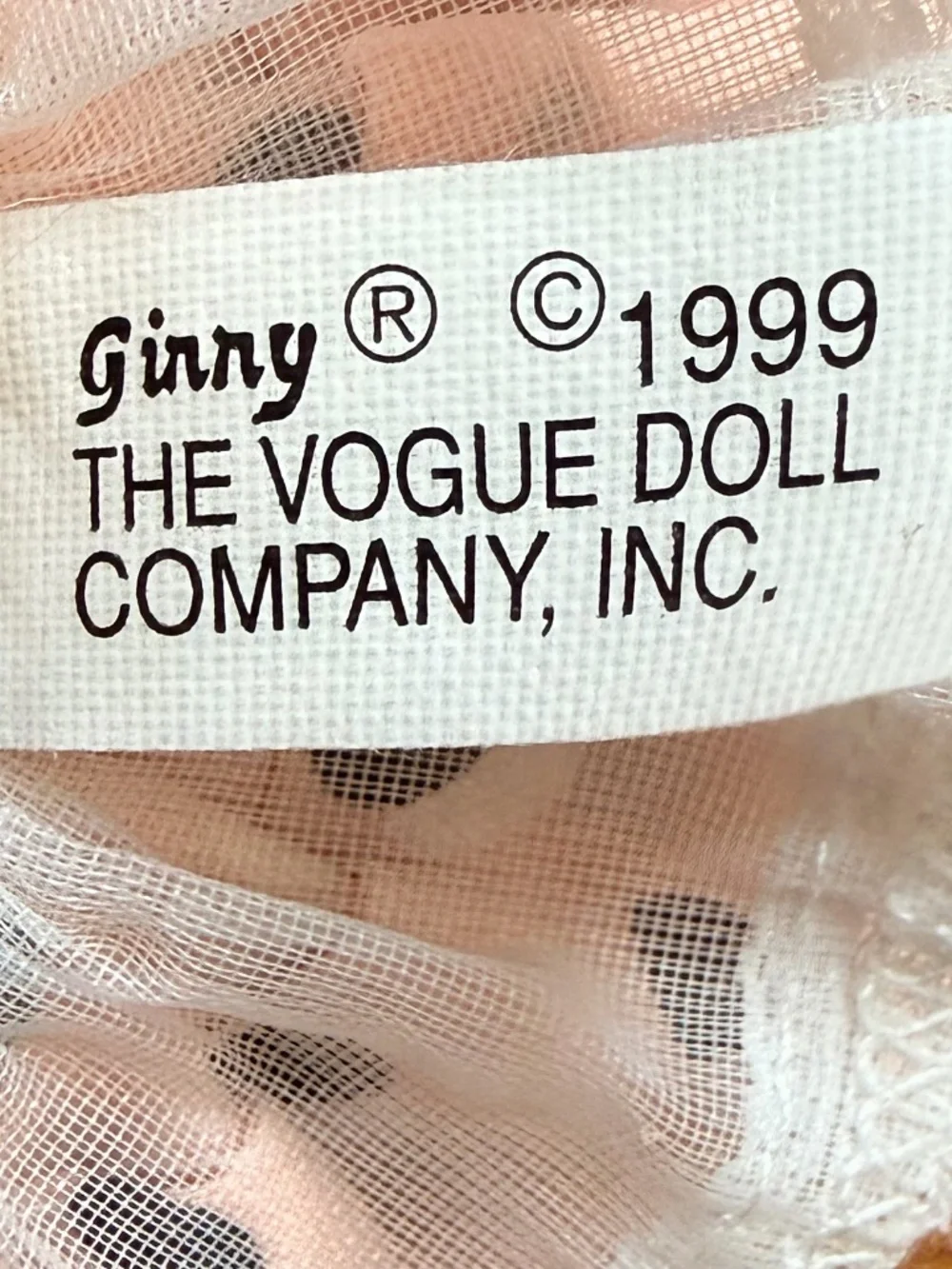 1999 THE VOGUE DOLL COMPANY, INC. “Ginny” Doll